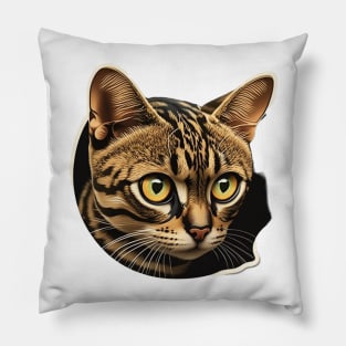 Exotic Bengal Cat Sticker - Premium Quality Pillow