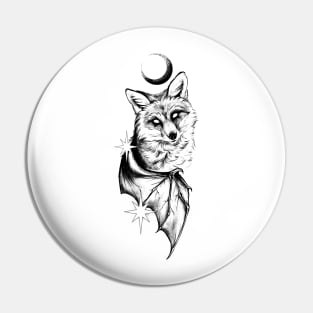 Pencil Tattoo full moon fox Pin