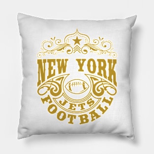 Vintage Retro New York Jets Football Pillow