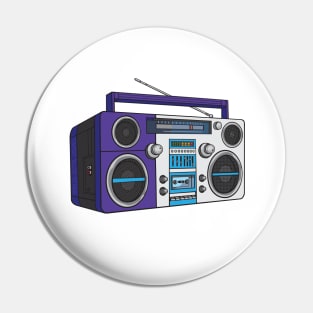 Boombox (Platinum + Blue-Magenta Violet Colorway) Analog / Music Pin