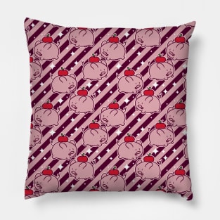 Apple Pig Striped Pattern Pillow