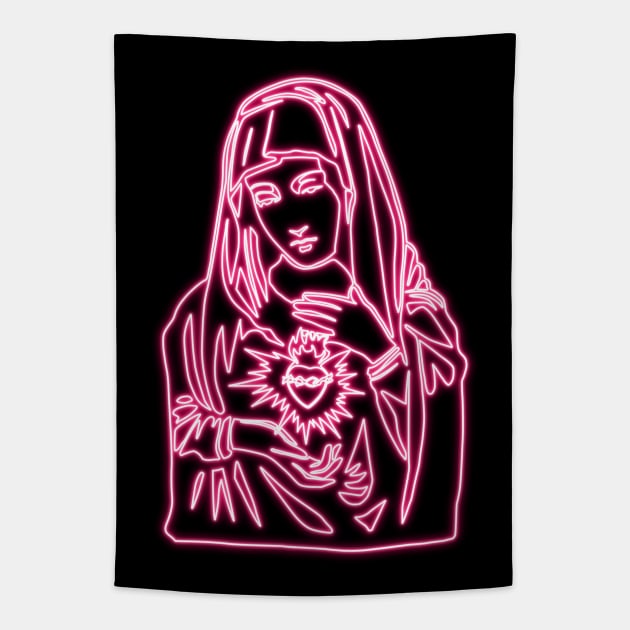 Virgin Mary portrait Tapestry by la chataigne qui vole ⭐⭐⭐⭐⭐