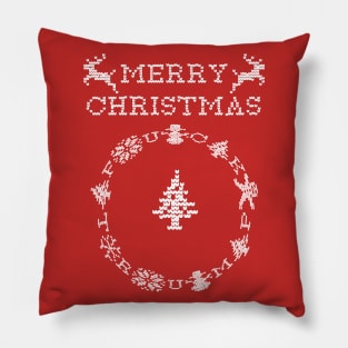 Fuck Trump Merry Christmas Ugly Sweater Pillow