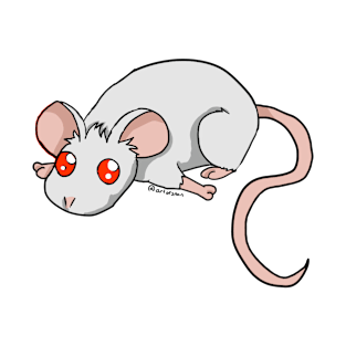 A little Mousie - White Red Eyes T-Shirt
