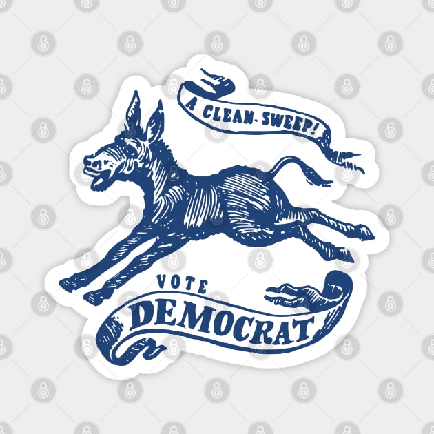 Retro Democrat Shirt A Clean Sweep! Vote Democrat 1968 Vintage Political Campaign Button Magnet by Yesteeyear