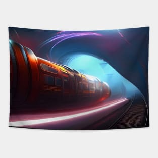 Time Travel Train Tapestry