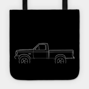 1987 Ford F-150 4x4 - profile stencil, white Tote