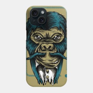 t-shirt-design-maker-featuring-a-monkey-with-a-mustache Phone Case