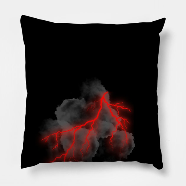 red and black storm Pillow by InspirationalDesign