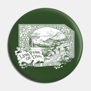 Retro 1970's 'Live Free or Die' New Hampshire Design Pin