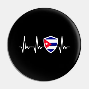 Cuba Heartbeat Proud Cuban Flag Pin