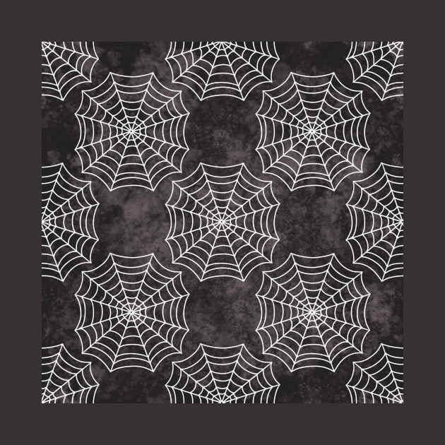 Black And White Spider Web Pattern by teevisionshop