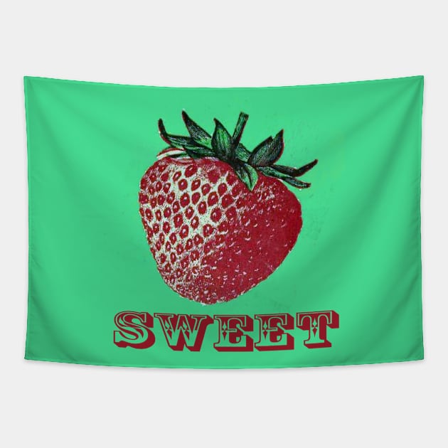 Lispe Vintage Strawberry drawing with Antique Sweet Tapestry by Lispe