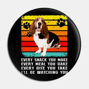 Hound Elegance Every Snack You Make for Fans of Basset Majesty Pin