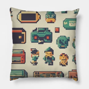 Retro Gamers Pattern Pillow