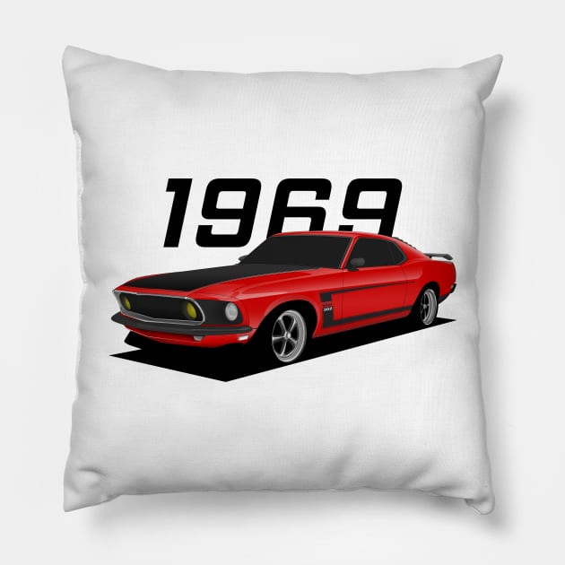 Red Boss 302 Pillow by turboosted