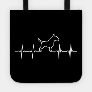 Bull Terrier Heartbeat Cute Dog Lover Design Tote