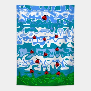 Nature Summer Ladybug Abstract Tapestry