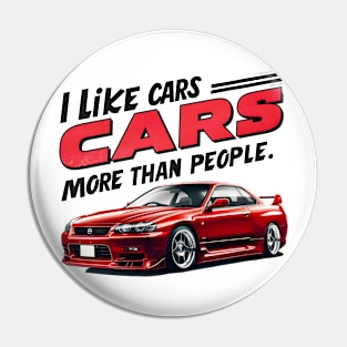 I like cars more than people Humorous Auto Enthusiast tee 2 Pin