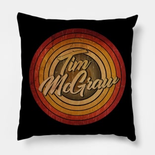 arjunthemaniac,circle vintage retro fadedTim McGraw Pillow