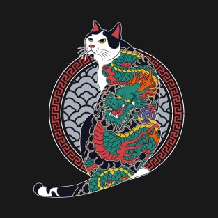 yakuza japanese tattoo cat T-Shirt