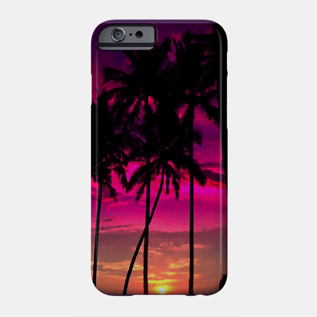 Palm Tree Sunset Horizon Digital Painting Palm Tree Phone Case Teepublic