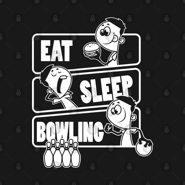 Eat Sleep Bowling - Bowling Ball Pins Gift print by theodoros20