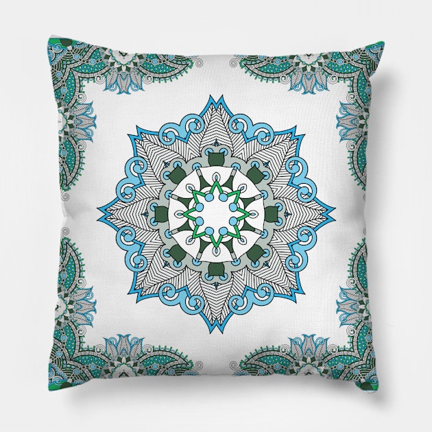 Paisley and geometric Pillow by ilhnklv