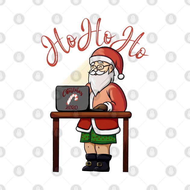 Hipster Santa Virtual Meeting Quarantine Christmas by HHT