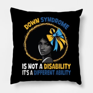 World Down Syndrome Awareness Day Trisomy 21 Black American Pillow