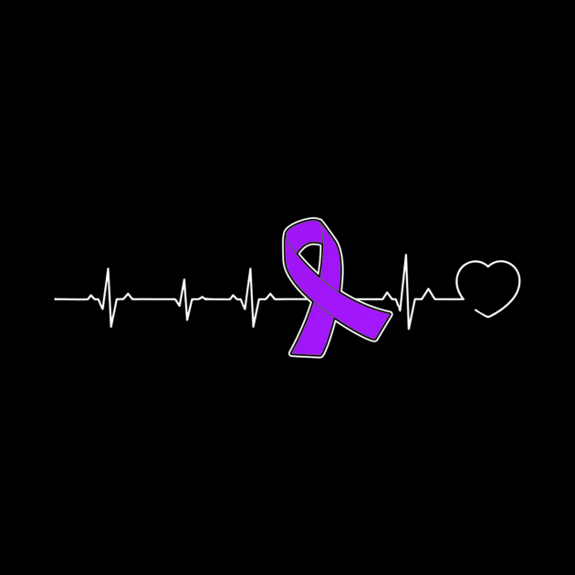 Heartbeat Purple Ribbon Alzheimer's Awareness by jordanfaulkner02