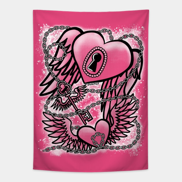 The Key To My Heart Tapestry by Jan Grackle