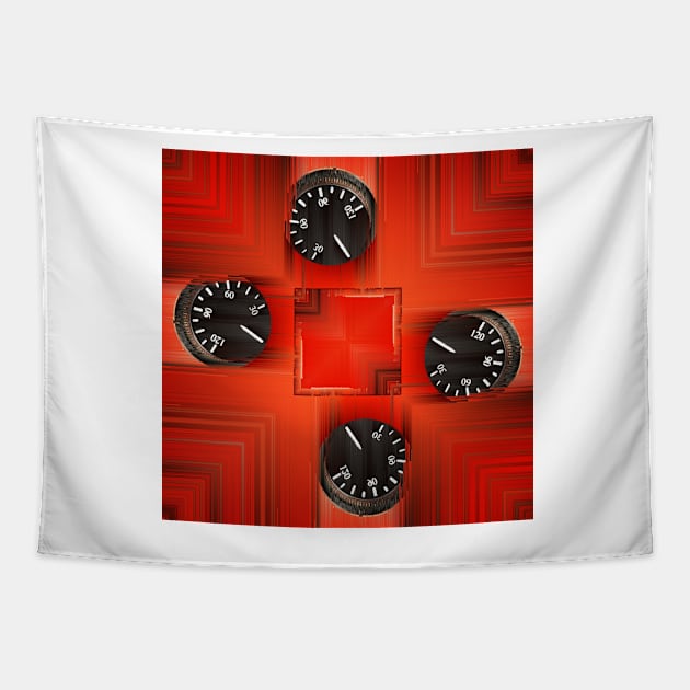 CONTROL ?. Abstract symmetrical design in vivid RED Tapestry by mister-john