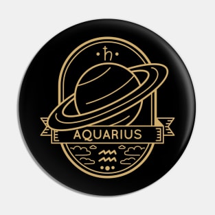 Aquarius Gold Planet Sigil Pin