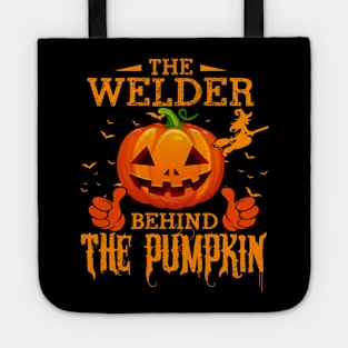 Mens The CHEF Behind The Pumpkin T shirt Funny Halloween T Shirt_WELDER Tote