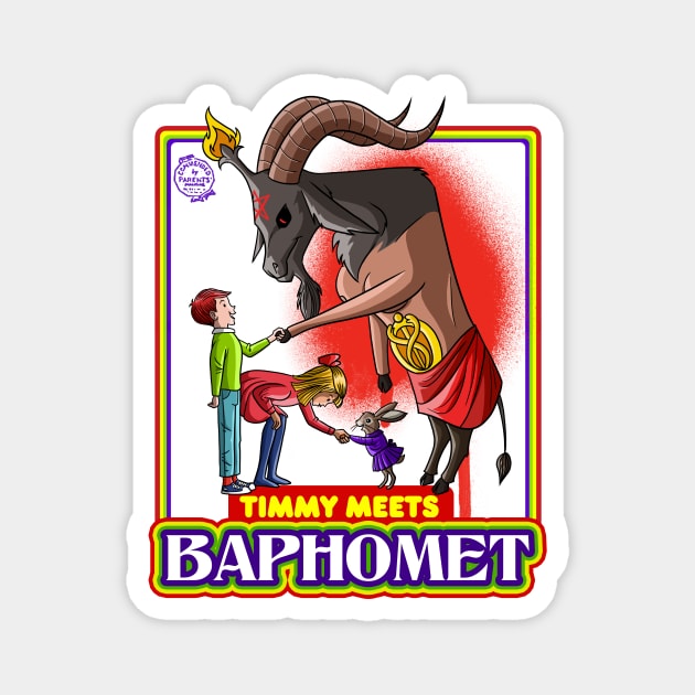 Timmy Meets Baphomet Witchcraft for beginners Magnet by Juandamurai