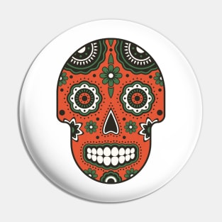 Flower Sugar Skull Pin