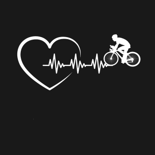 Your Downhill Bike Heartbeats line Sport Gift Art TShirt T-Shirt