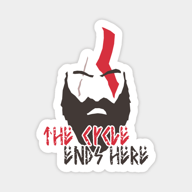 God of War - Kratos - The Cycle Ends Here #3 Magnet by InfinityTone