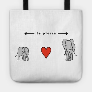 Elephant Says Social Distancing 2m Please Tote