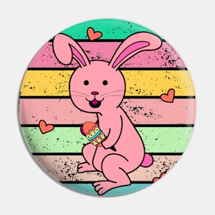 Easter Bunny Funny Rabbit Face Pin