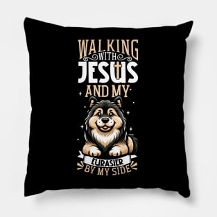 Jesus and dog - Eurasier Pillow