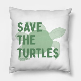 Save the Turtles © GraphicLoveShop Pillow