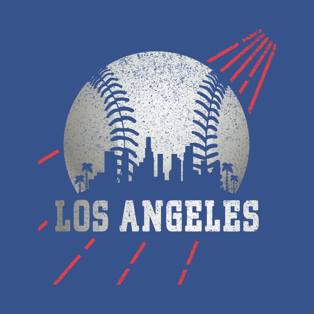 Los Angeles LA City Skyline Baseball Vintage Gameday Dodger by cytoplastmaximume