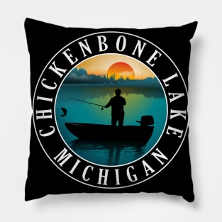 Chickenbone Lake Fishing Michigan Sunset Pillow