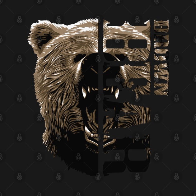 Wild Life Wild Brown Bear Head Vector Design by RamoryPrintArt