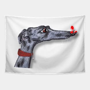 GREYHOUND with HEARTS Tapestry