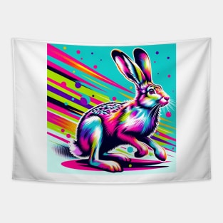 Pop Art Snowshoe Hare Tee - Winter Wildlife Fashion Statement Tapestry