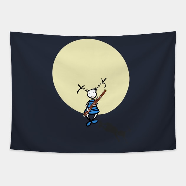 Bassoonist on the moon Tapestry by Guastevi