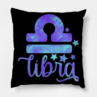 Watercolor Libra Zodiac Astrology Air Sign Pillow